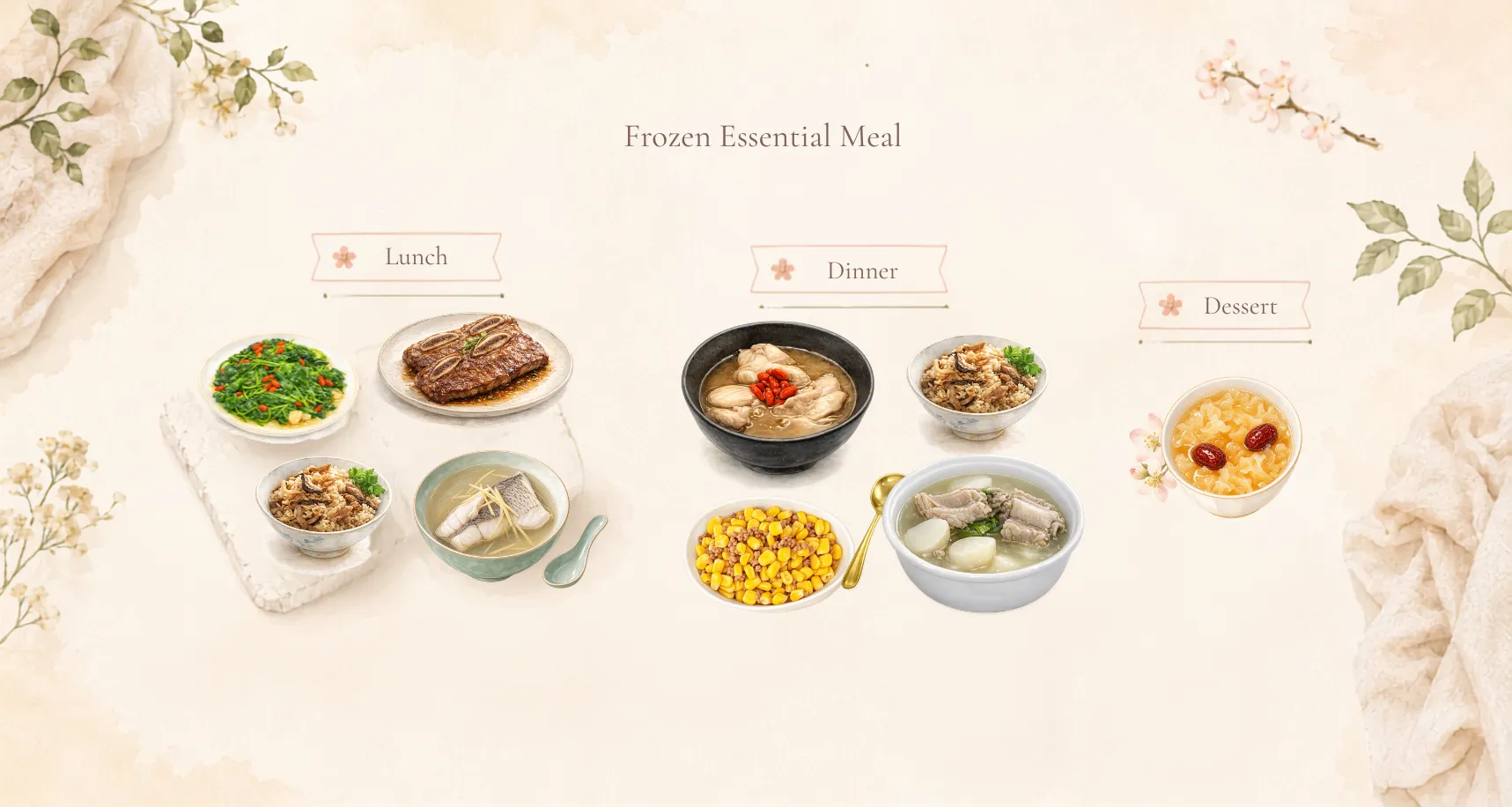 A full Frozen Essential day — lunch, dinner and a dessert