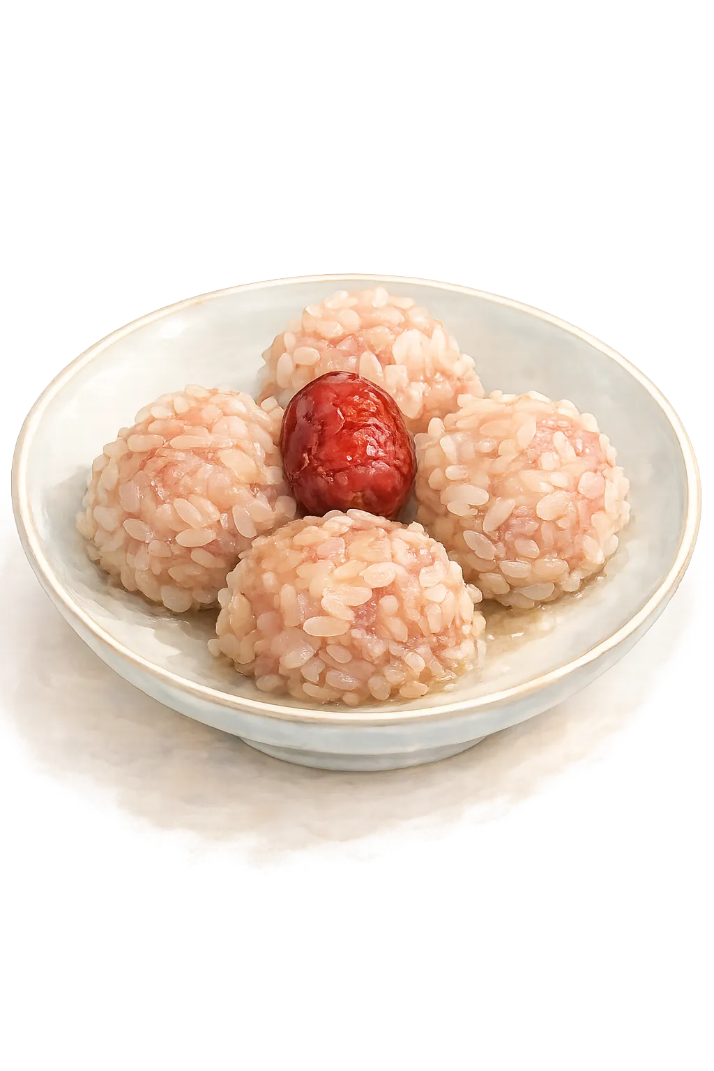 Pearl meatballs with red date